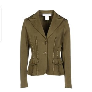 Cristina Effe Olive Green Cotton Stretch Blazer
